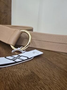 NEW B-Low The Belt Mia Pebble Tan Belt W/ Gold Buckle Ring One Size Faux Leather